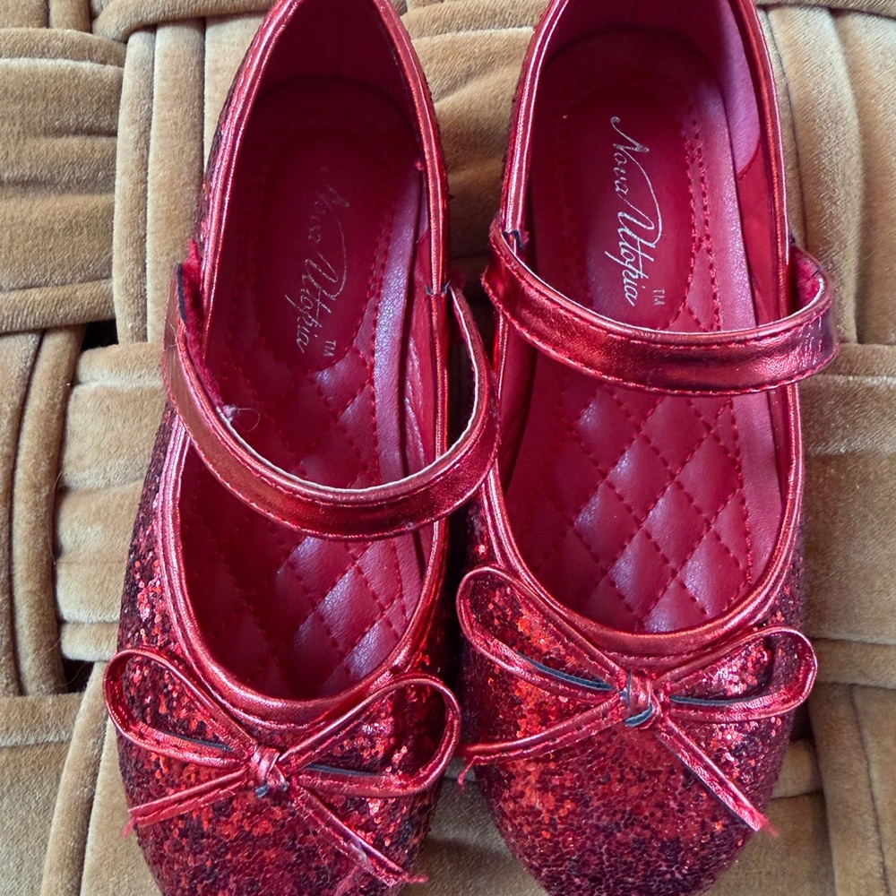 Nina Kids Sparkling Red Mary Jane Shoes